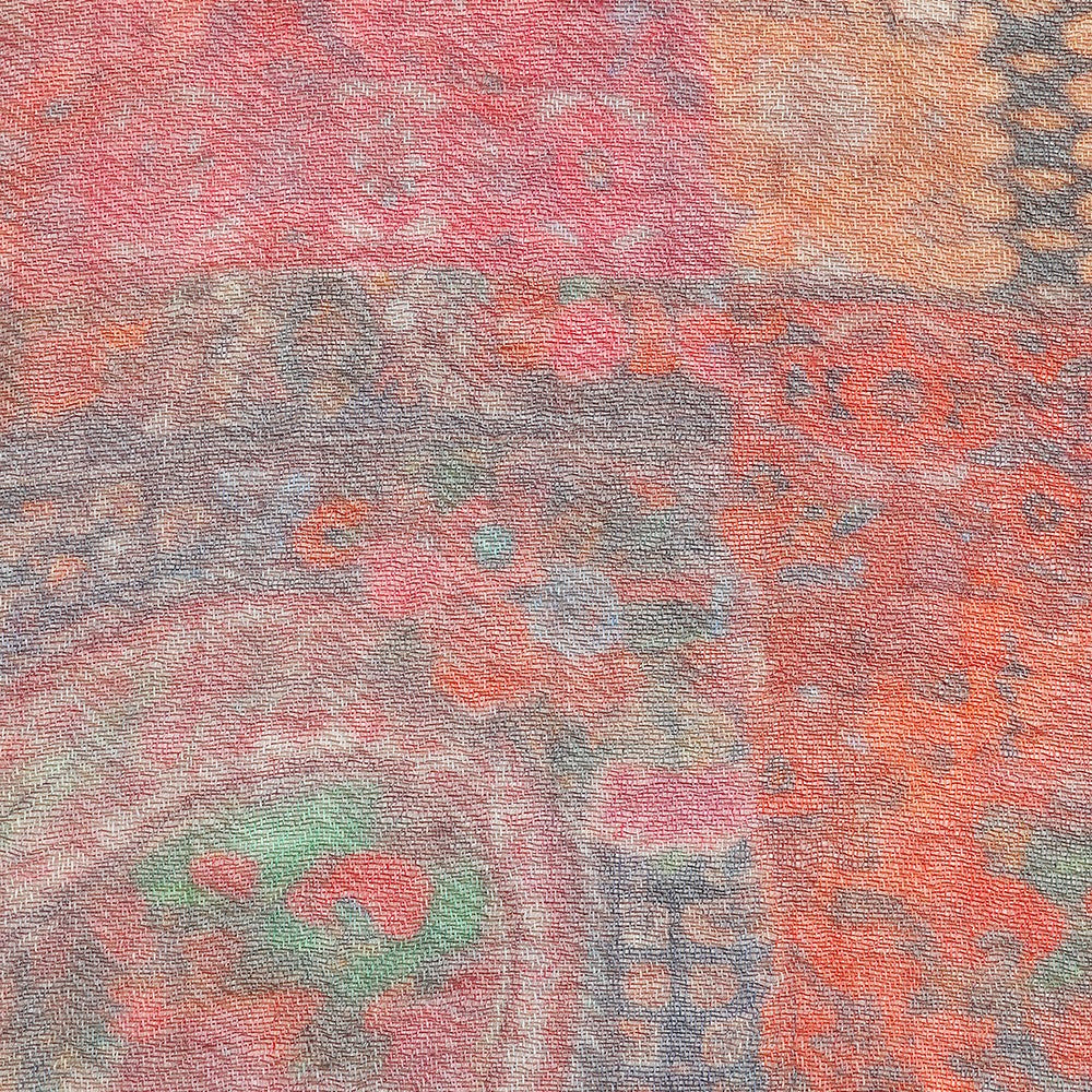 Soft Print Cashmere - Burgundy