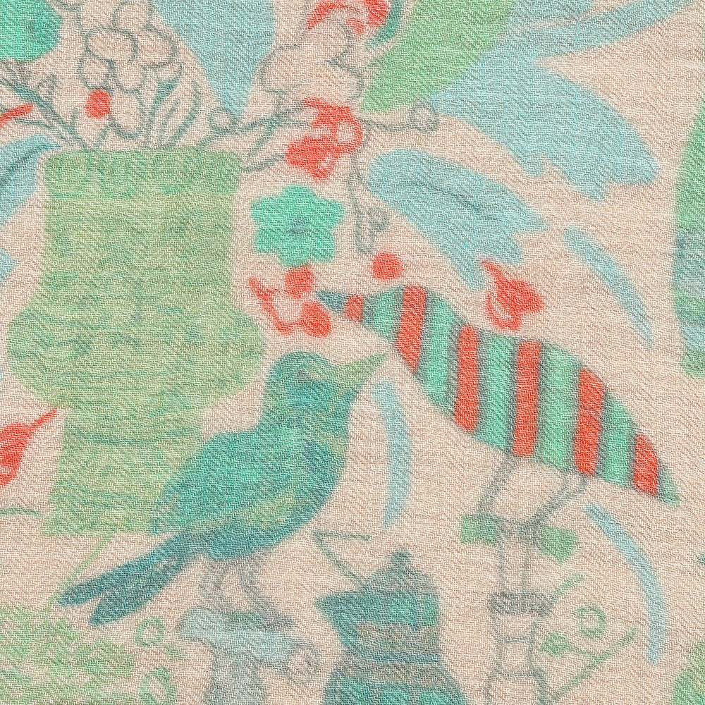Soft Print Cashmere - Green