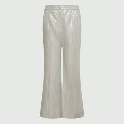 Nardo Linen Metallic Trouser - Light Grey