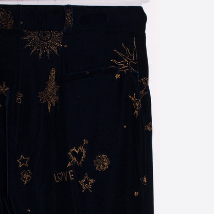 Martina Velvet Mystical Trouser - Navy