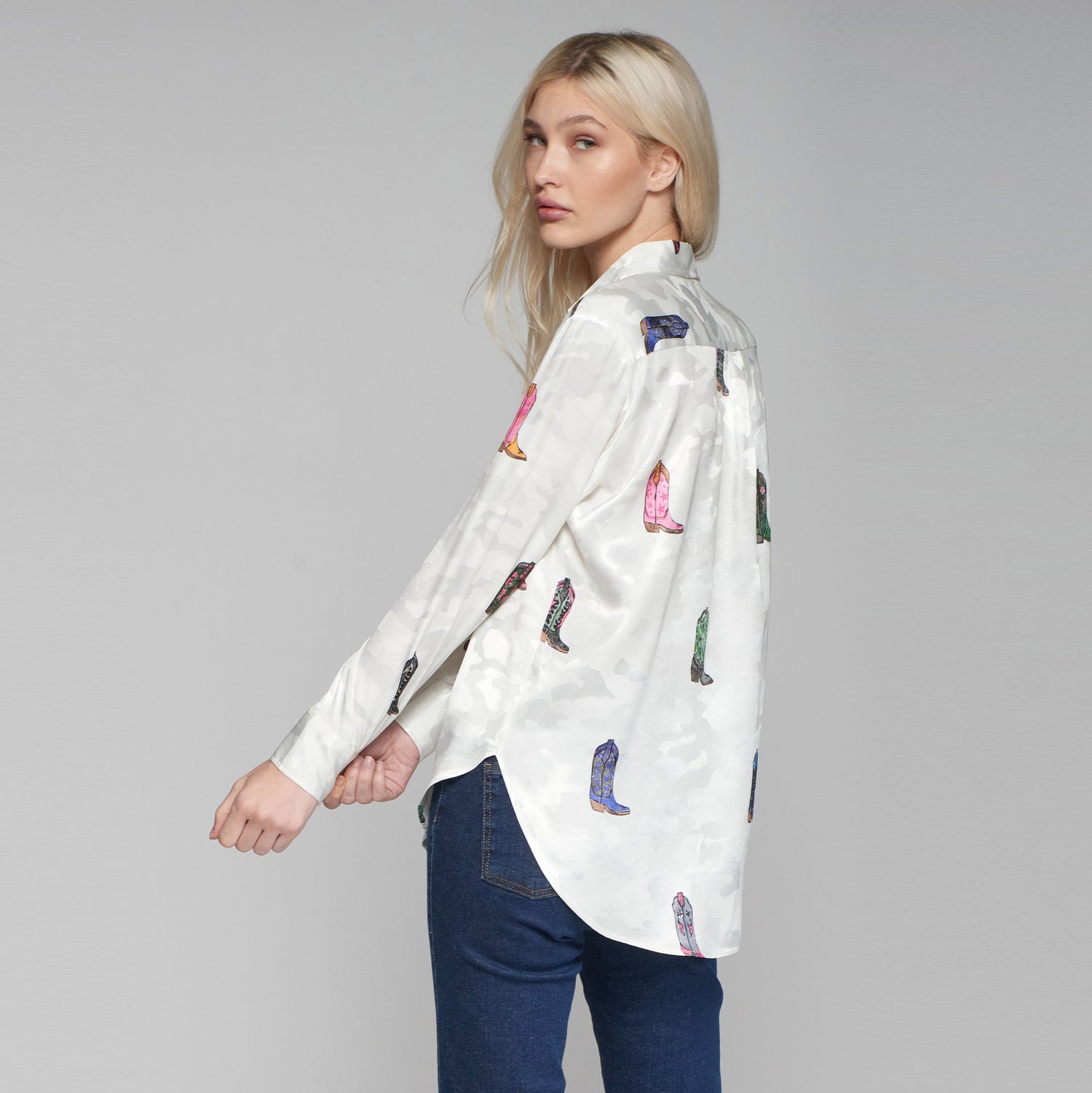 Gaby Cowboy Shirt - White Multi