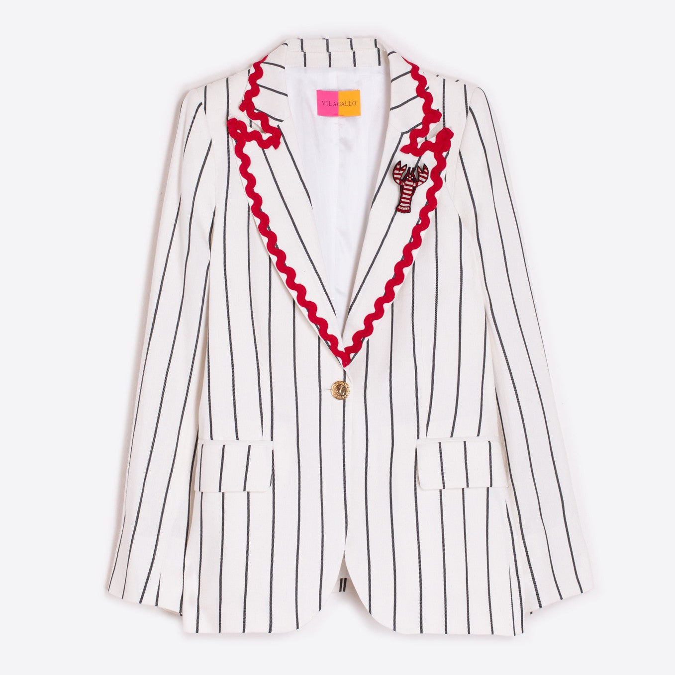 Heather Linen Stripe Blazer - Cream