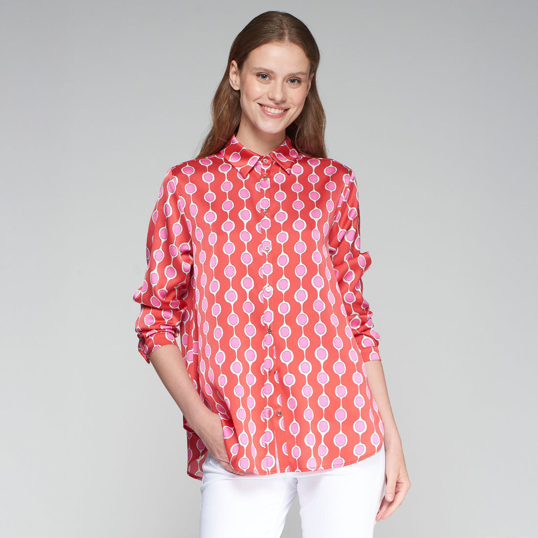 Anastacia Spot Shirt - Red/Pink