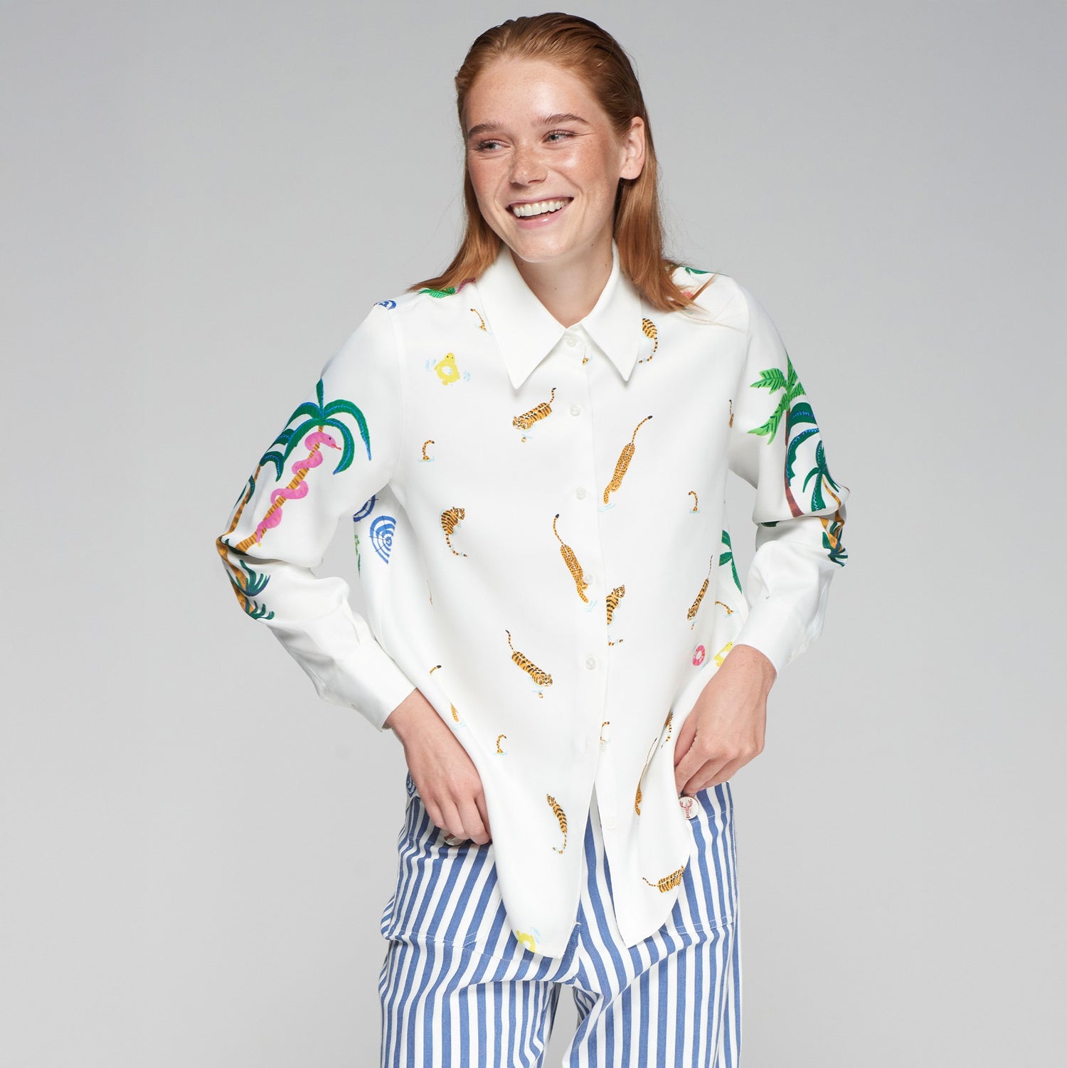 Mafalda Tiger Print Shirt - White Multi