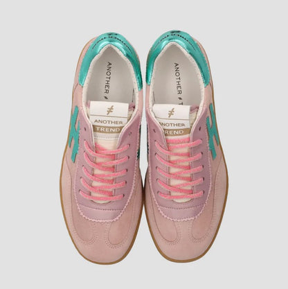 Metallic Trimmed Trainer - Rose