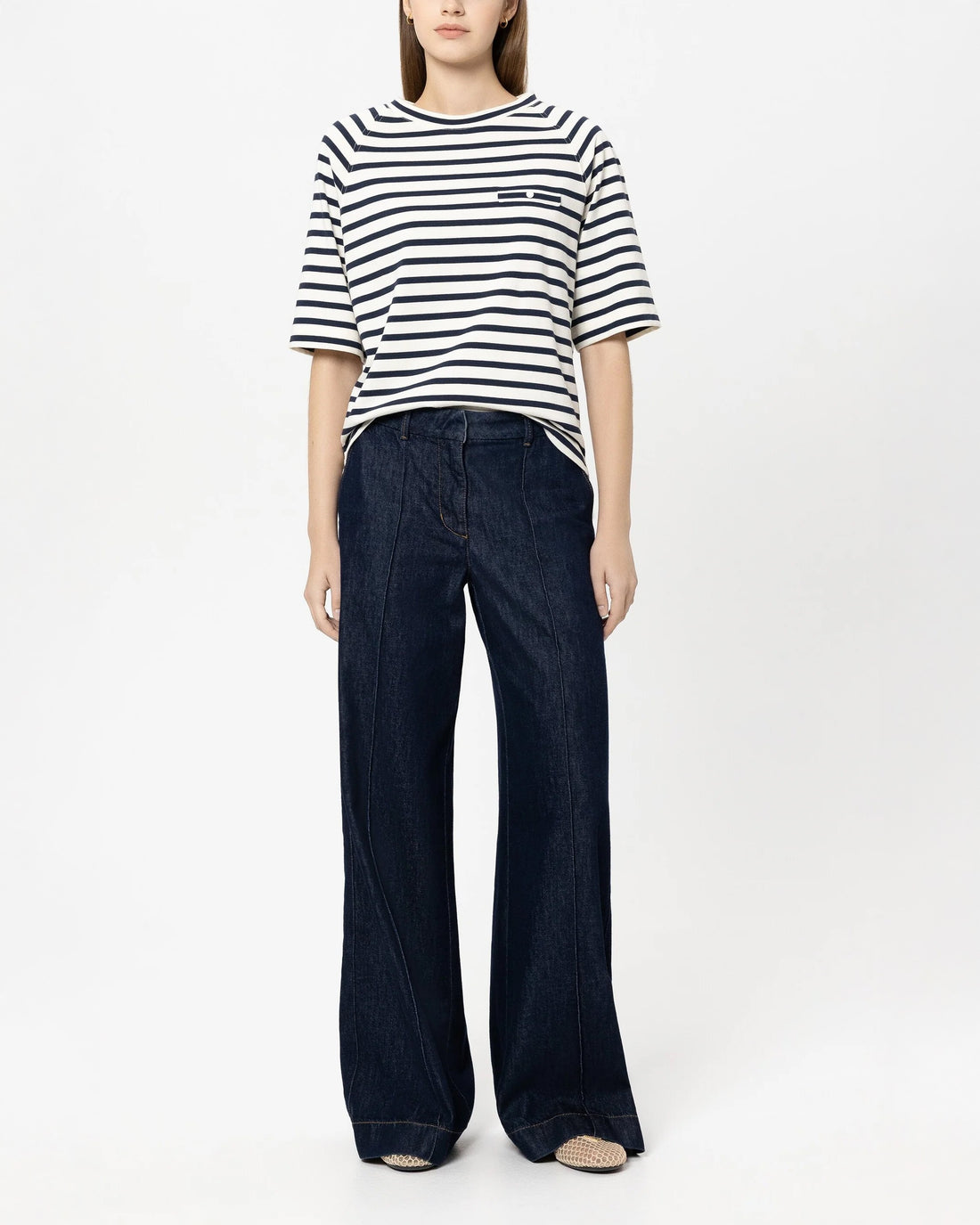 Stripe Smart T-Shirt - Navy Blue