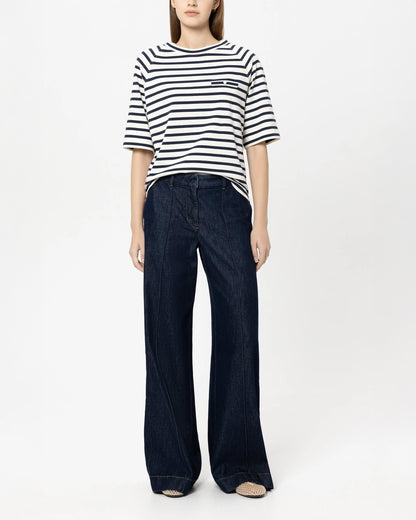 Stripe Smart T-Shirt - Navy Blue