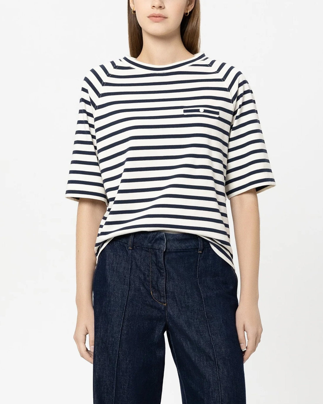 Stripe Smart T-Shirt - Navy Blue