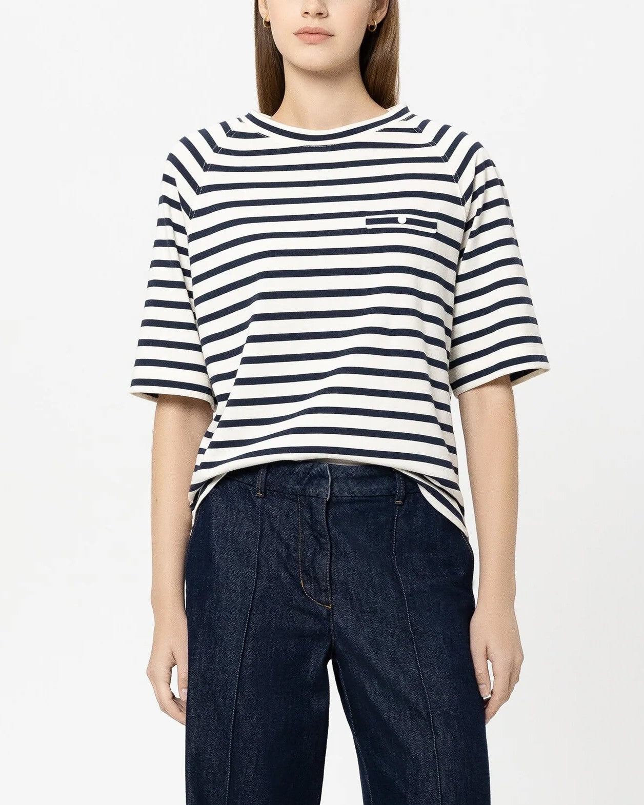 Stripe Smart T-Shirt - Navy Blue