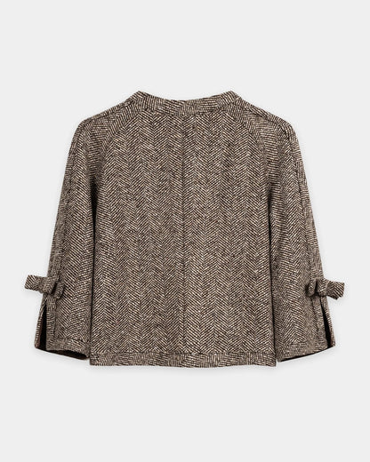 3/4 Sleeve Herringbone Jacket - Multi