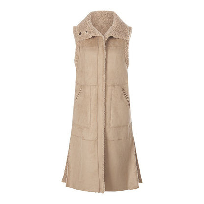 Quilted Long Gilet - Chai