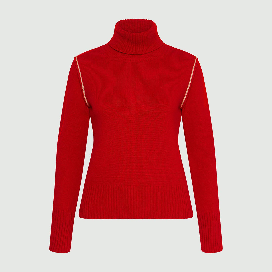 Ripa Knit Roll Neck - Red