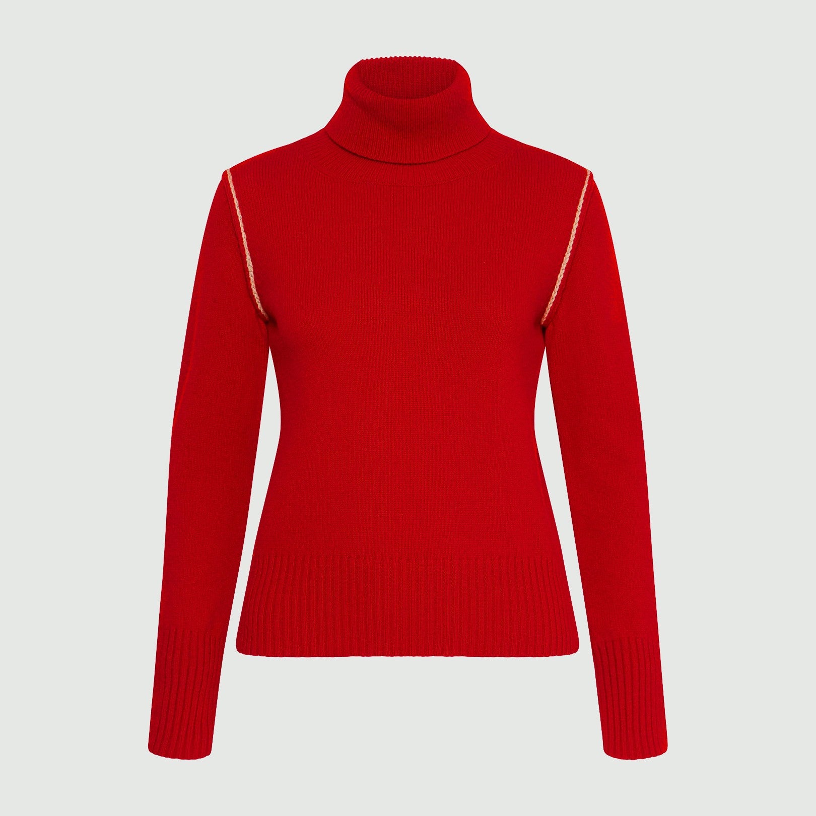 Ripa Knit Roll Neck - Red