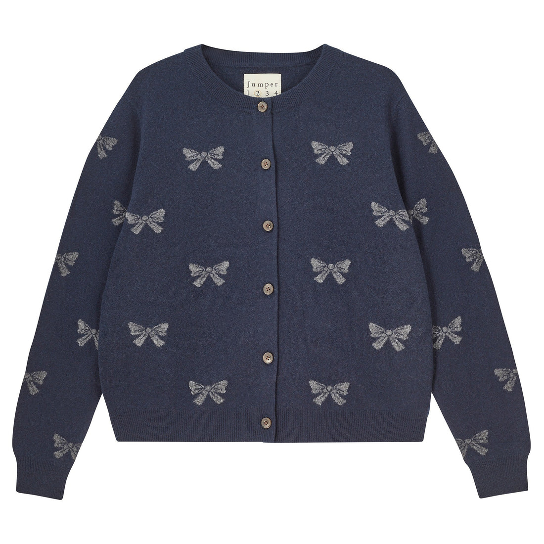 Bow Cardigan - Midnight Navy Pewter