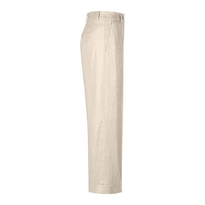 Wide Leg Lamina Trousers -Ble Patterned