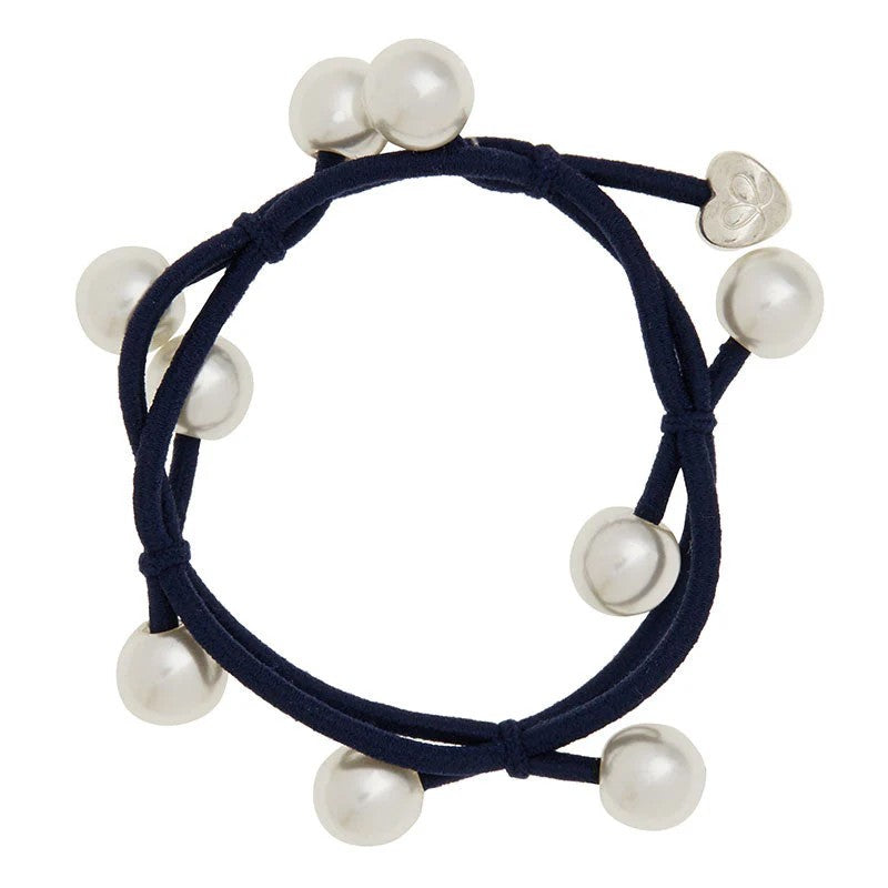 Pearl Cluster Band - Navy Blue