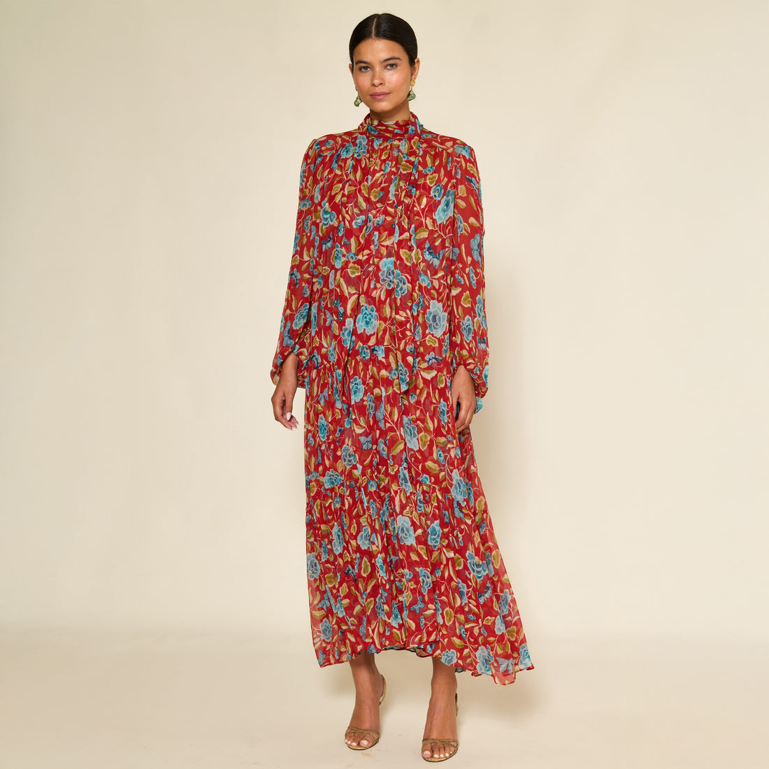 Adalind Dress - Butterfly Floral Red