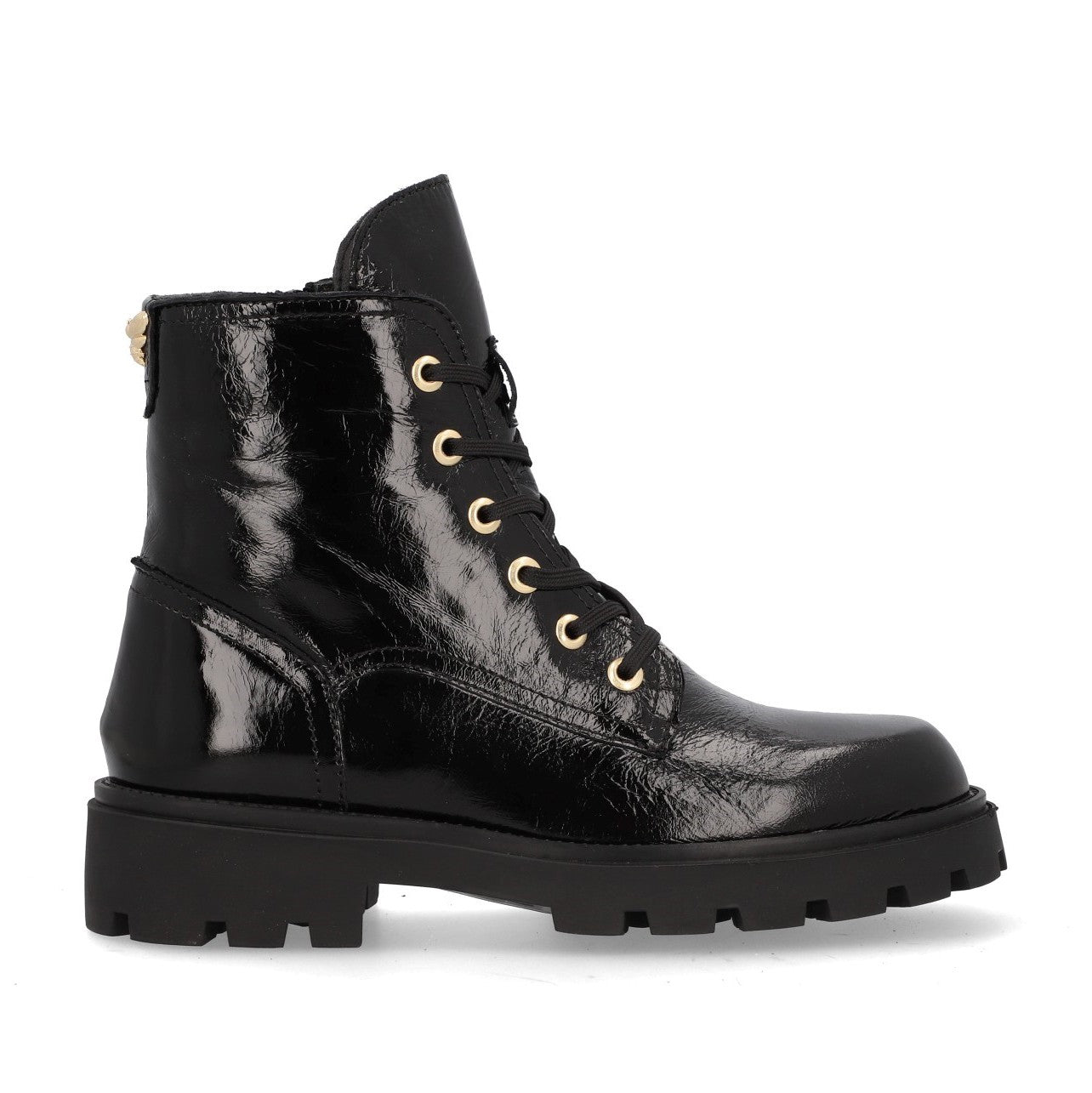 Patent Biker Boot - Negro