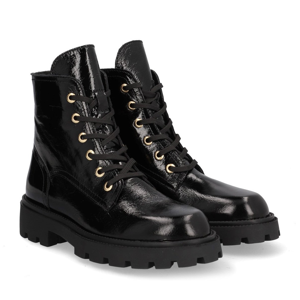 Patent Biker Boot - Negro