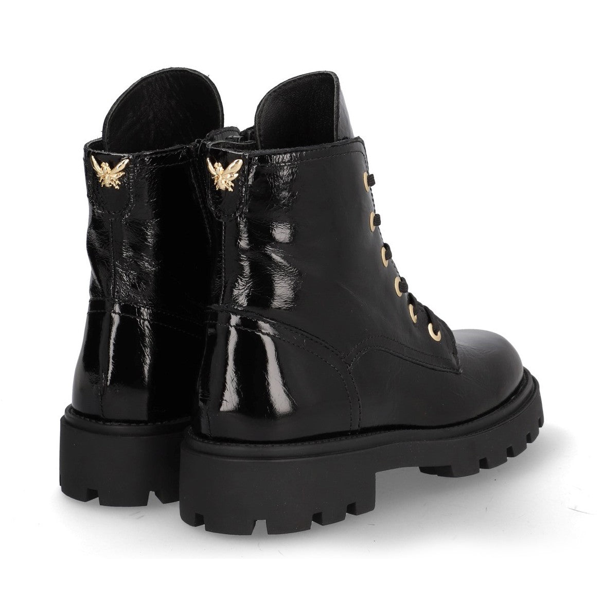 Patent Biker Boot - Negro