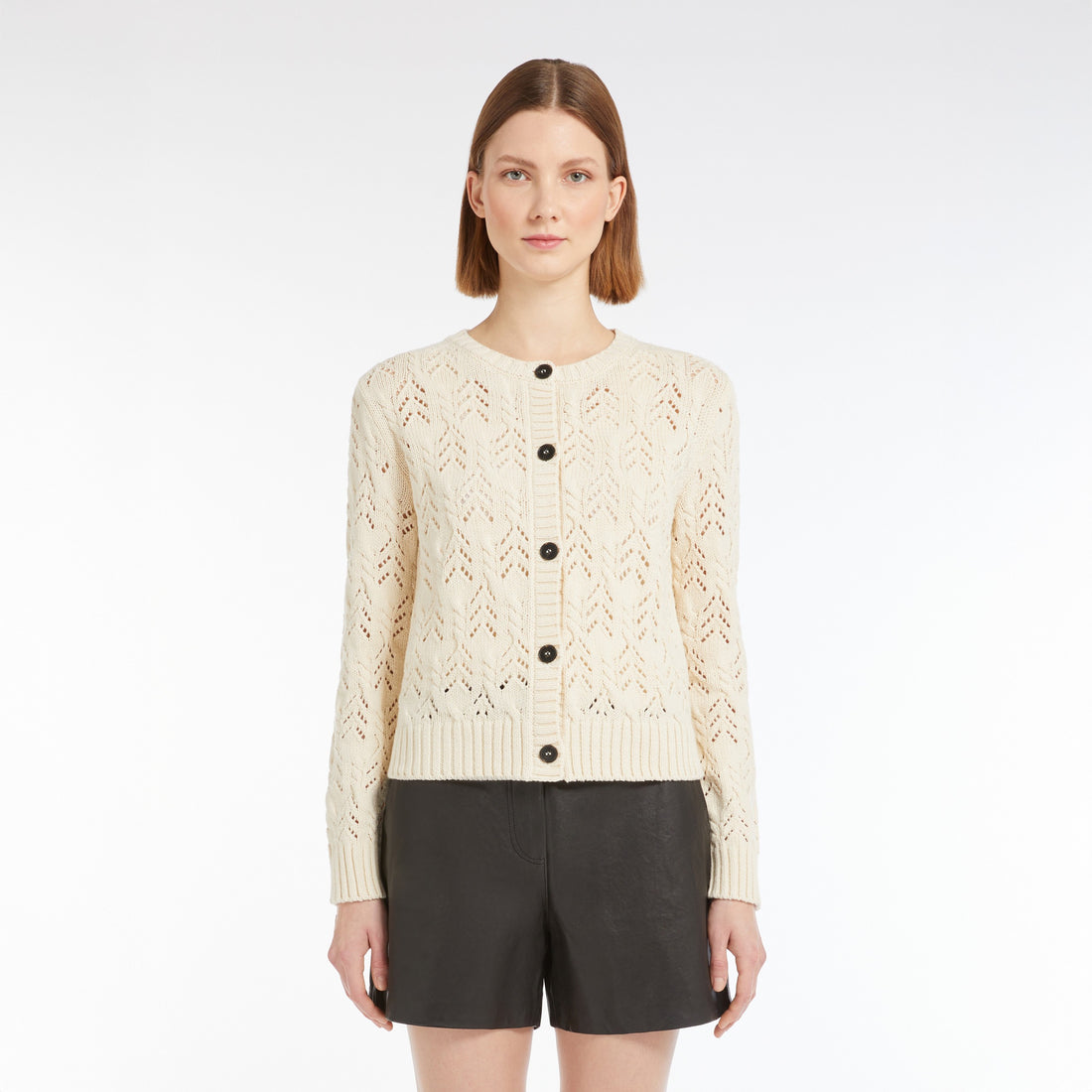 Panaria Short Knit Cardigan - Ecru