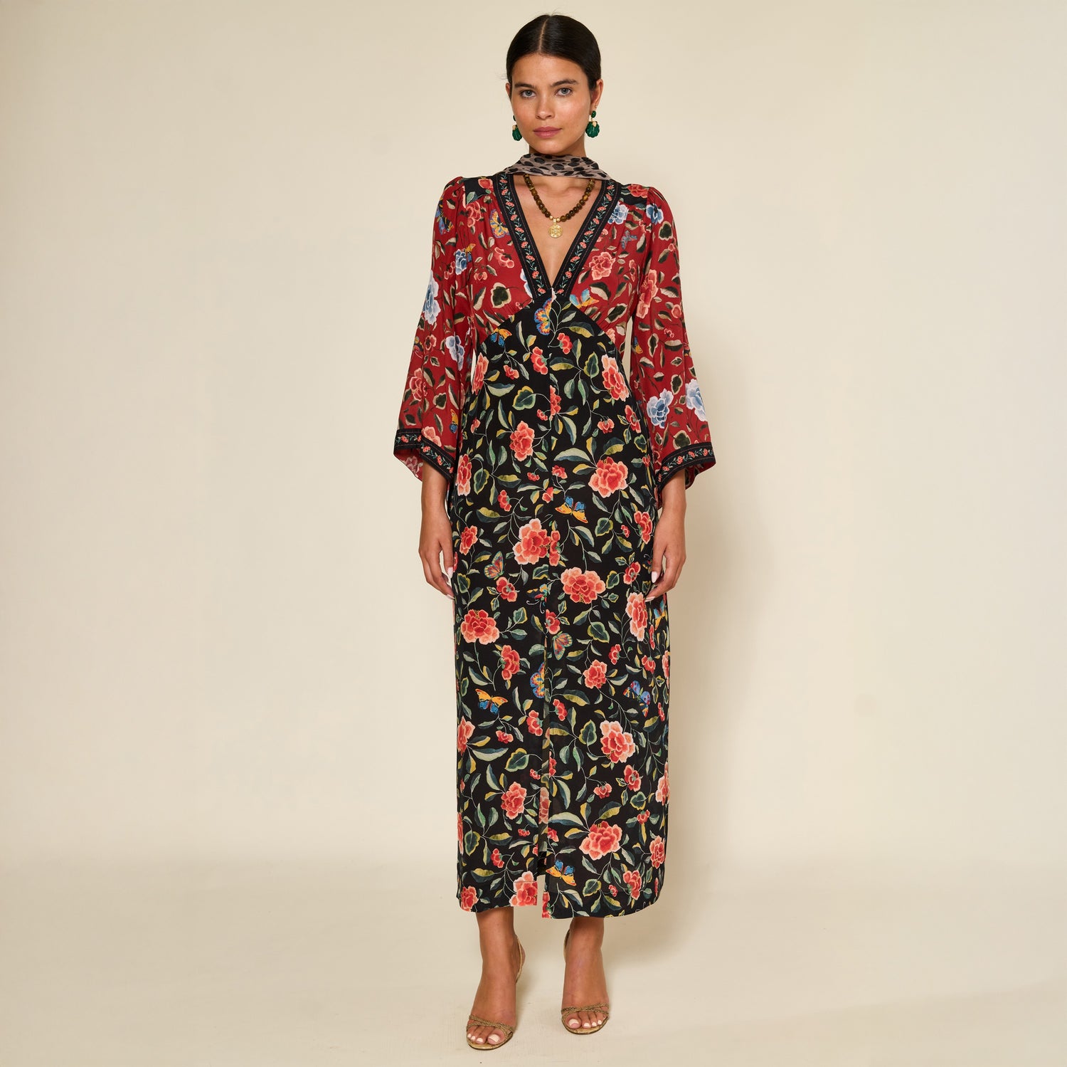 Dahlia Dress - Butterfly Mix Black