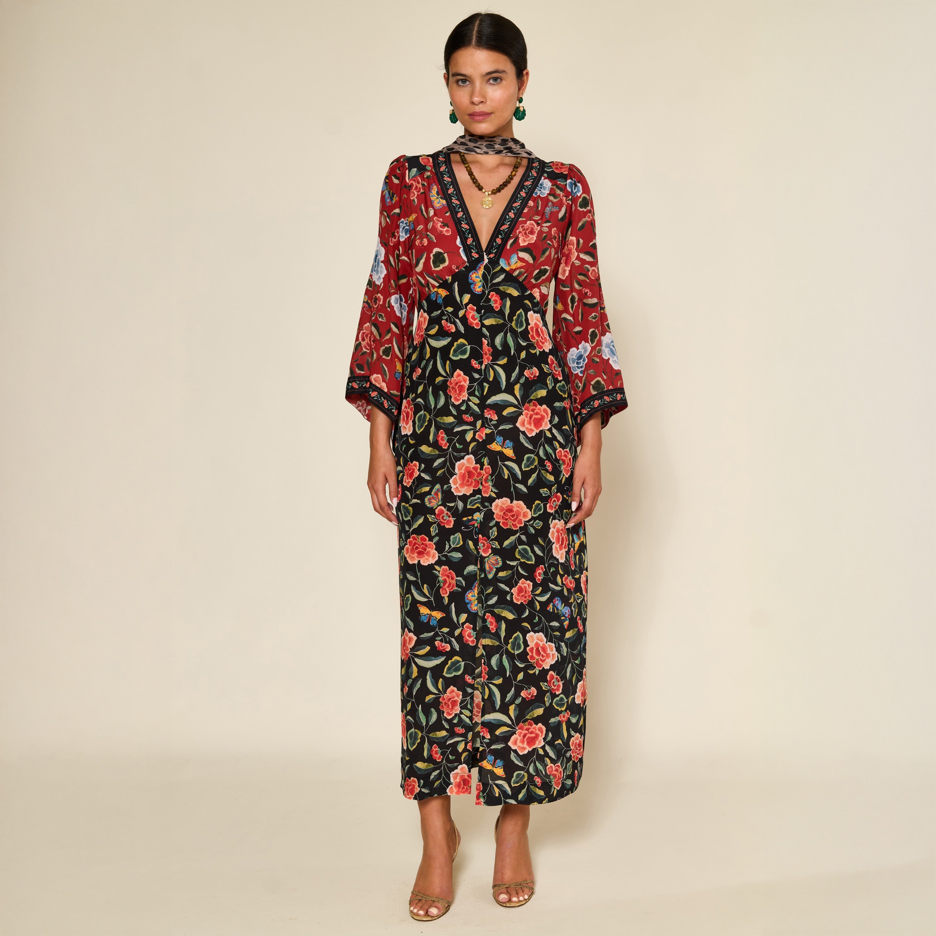 Dahlia Dress - Butterfly Mix Black