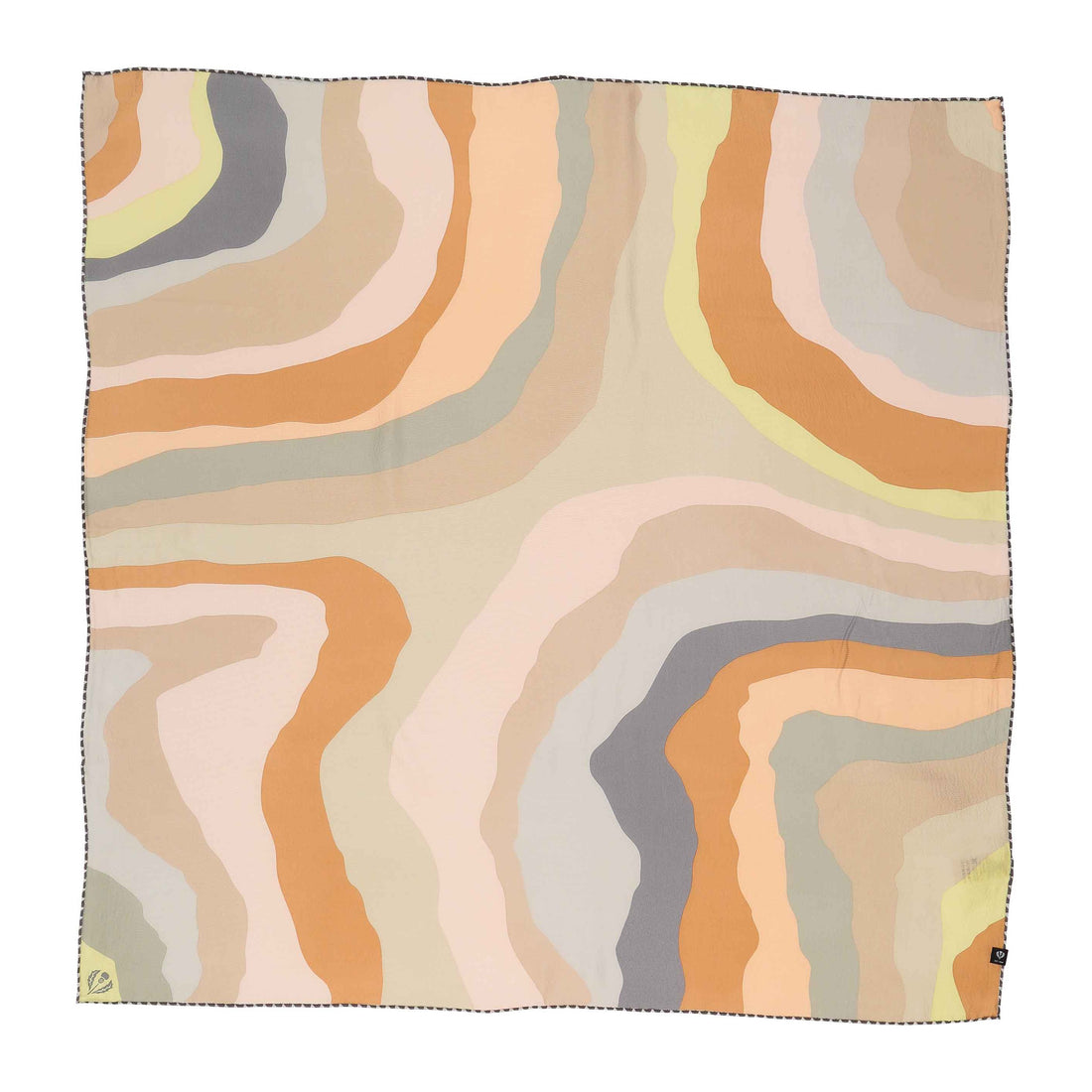 Swirl Silk Scarf - Sand