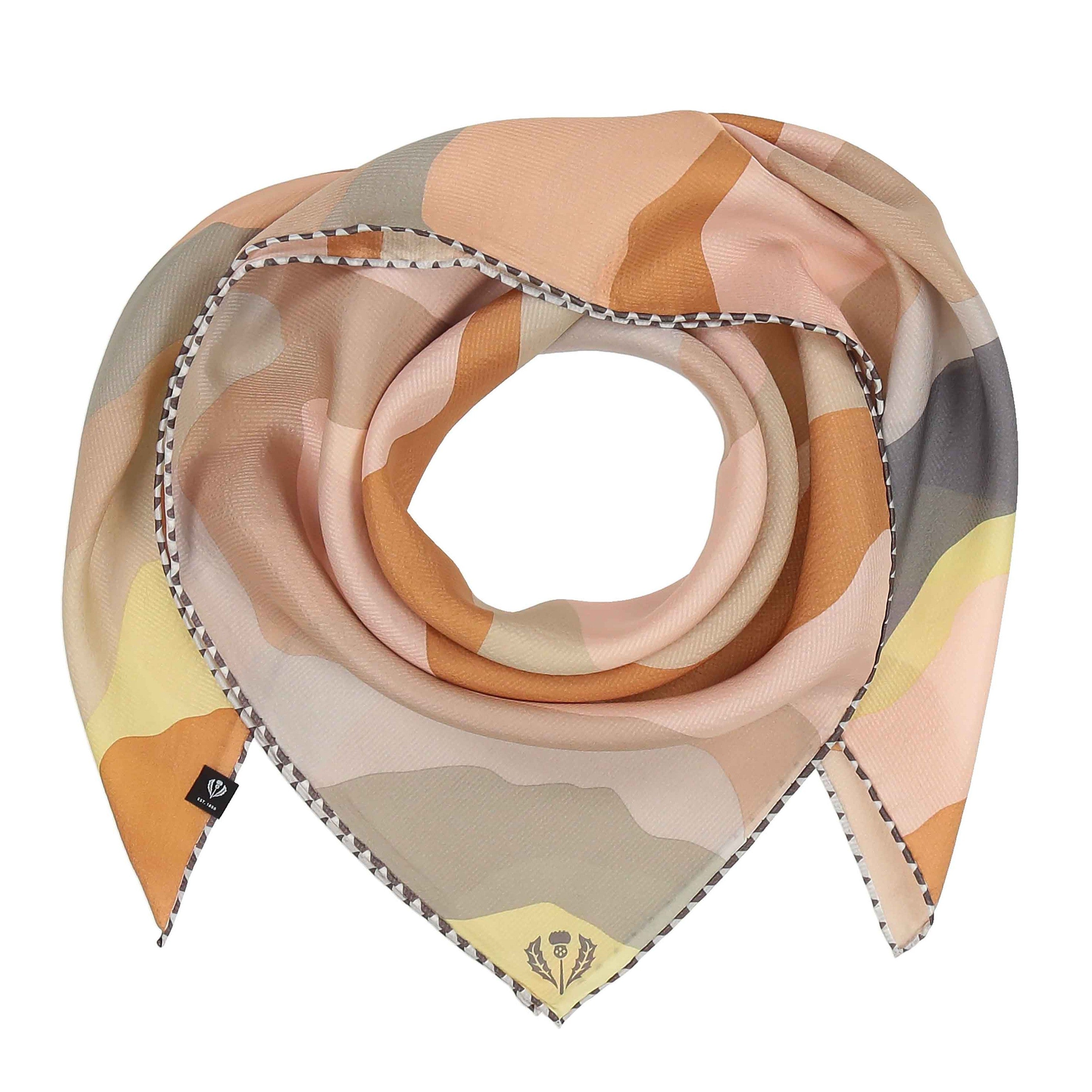 Swirl Silk Scarf - Sand