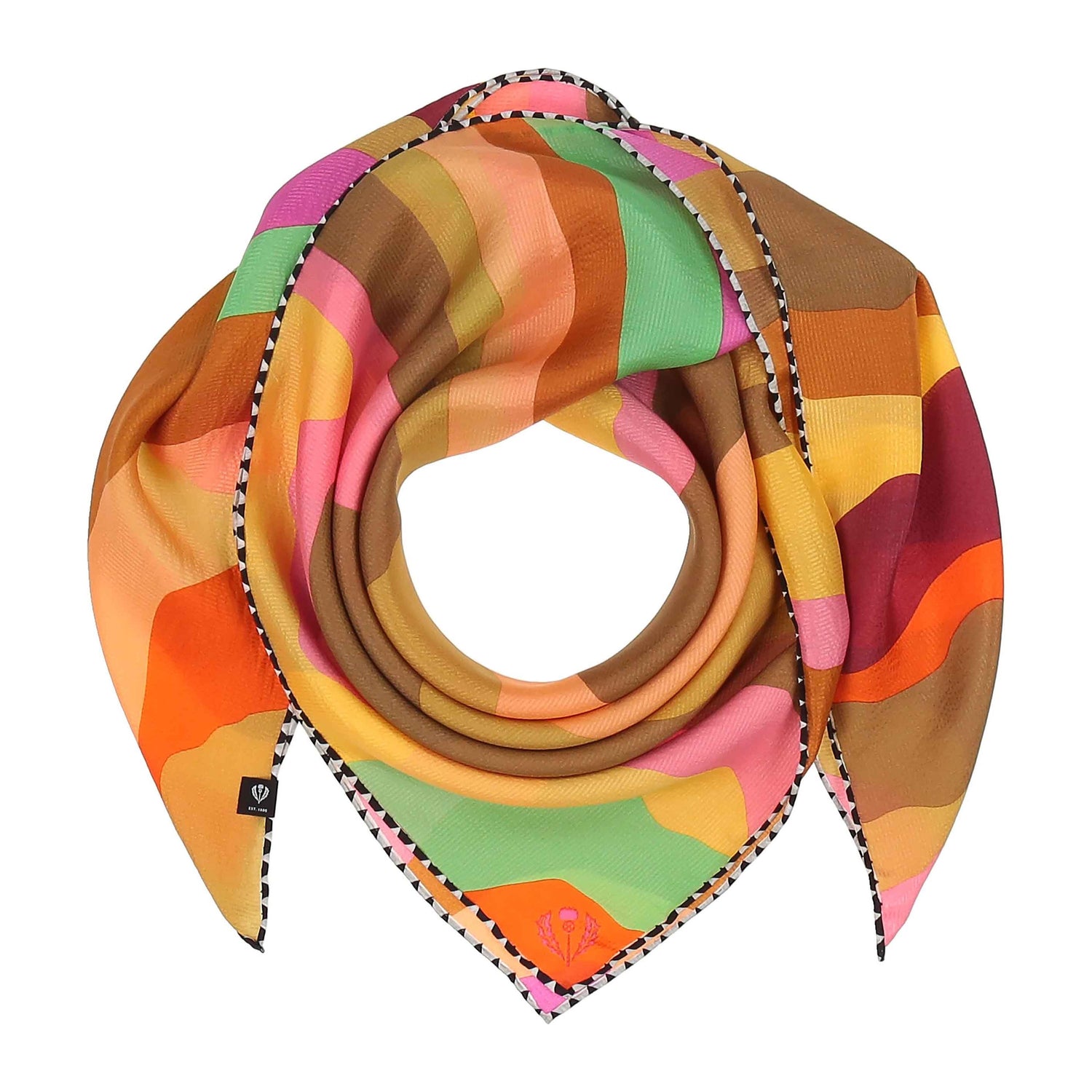 Swirl Silk Scarf - Exotic Orange