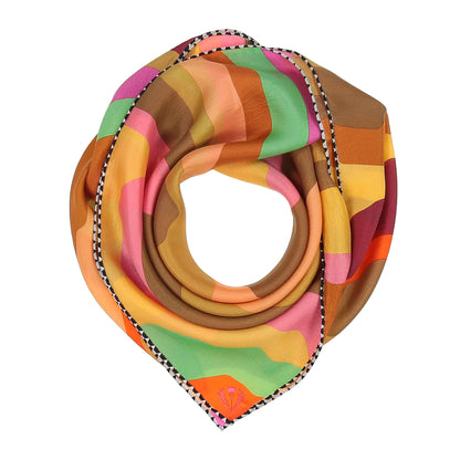 Swirl Silk Scarf - Exotic Orange