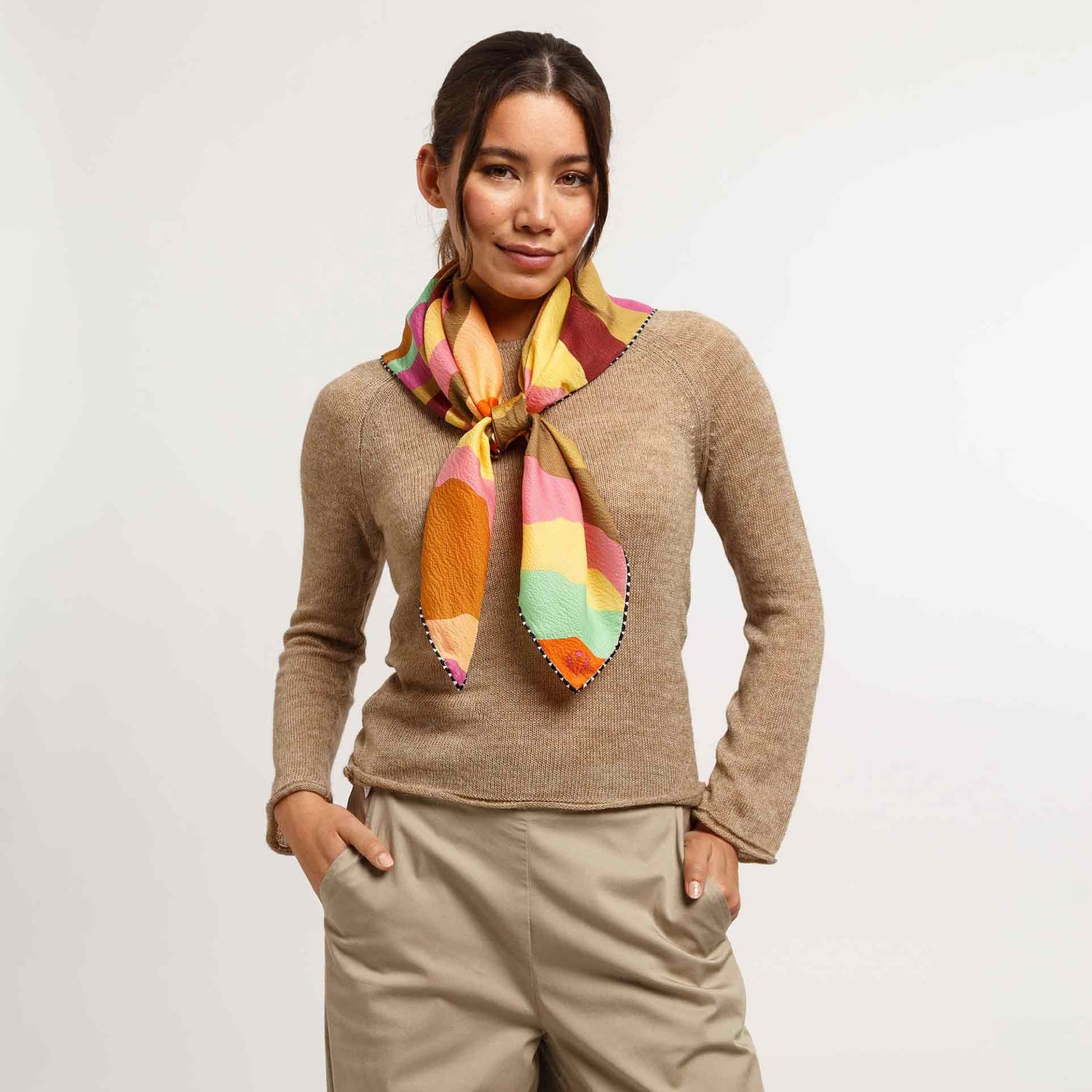 Swirl Silk Scarf - Exotic Orange