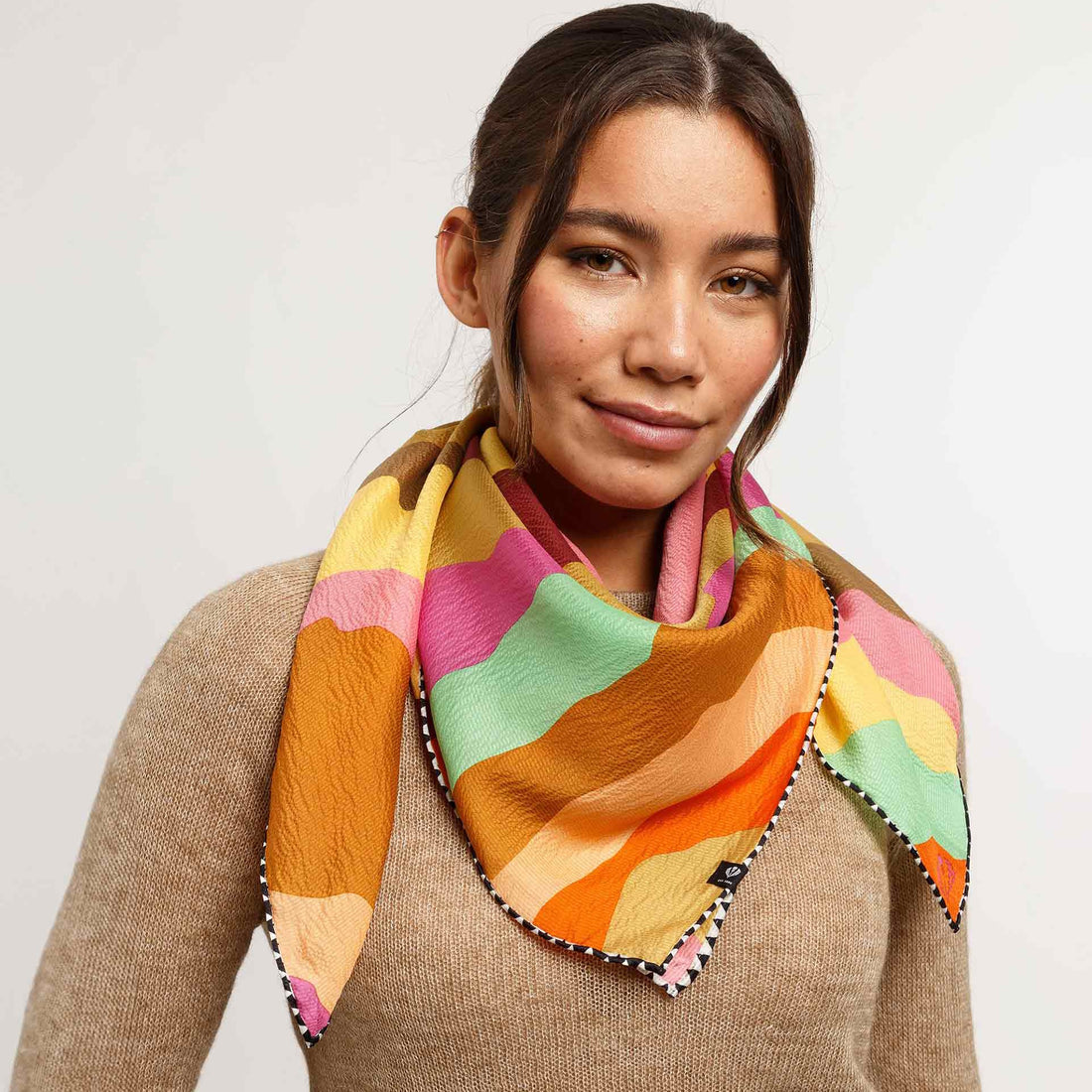 Swirl Silk Scarf - Exotic Orange