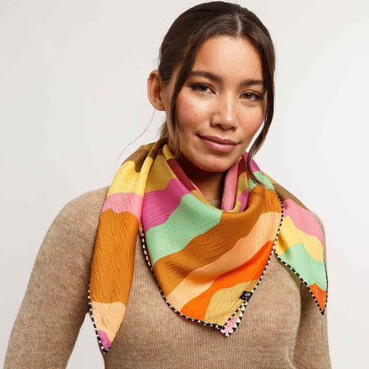 Swirl Silk Scarf - Exotic Orange
