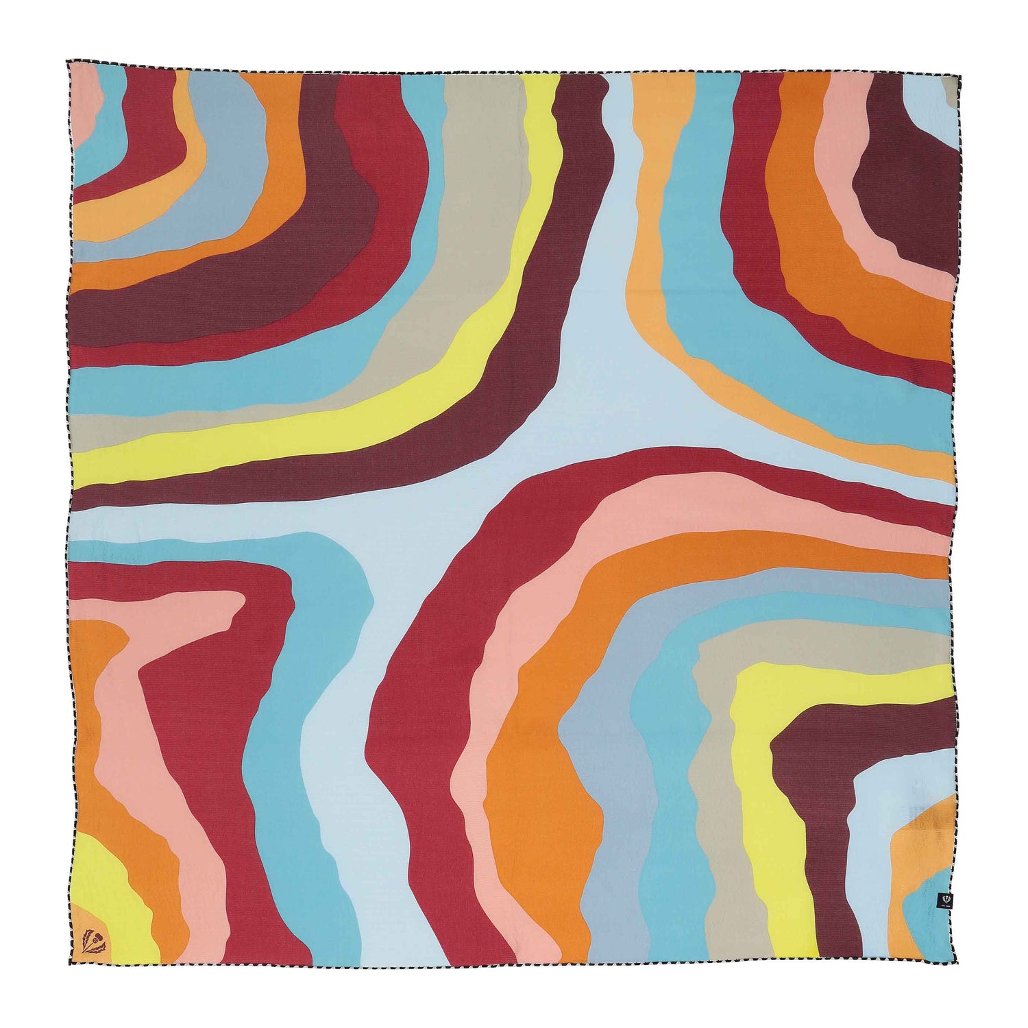 Swirl Silk Scarf - Teal
