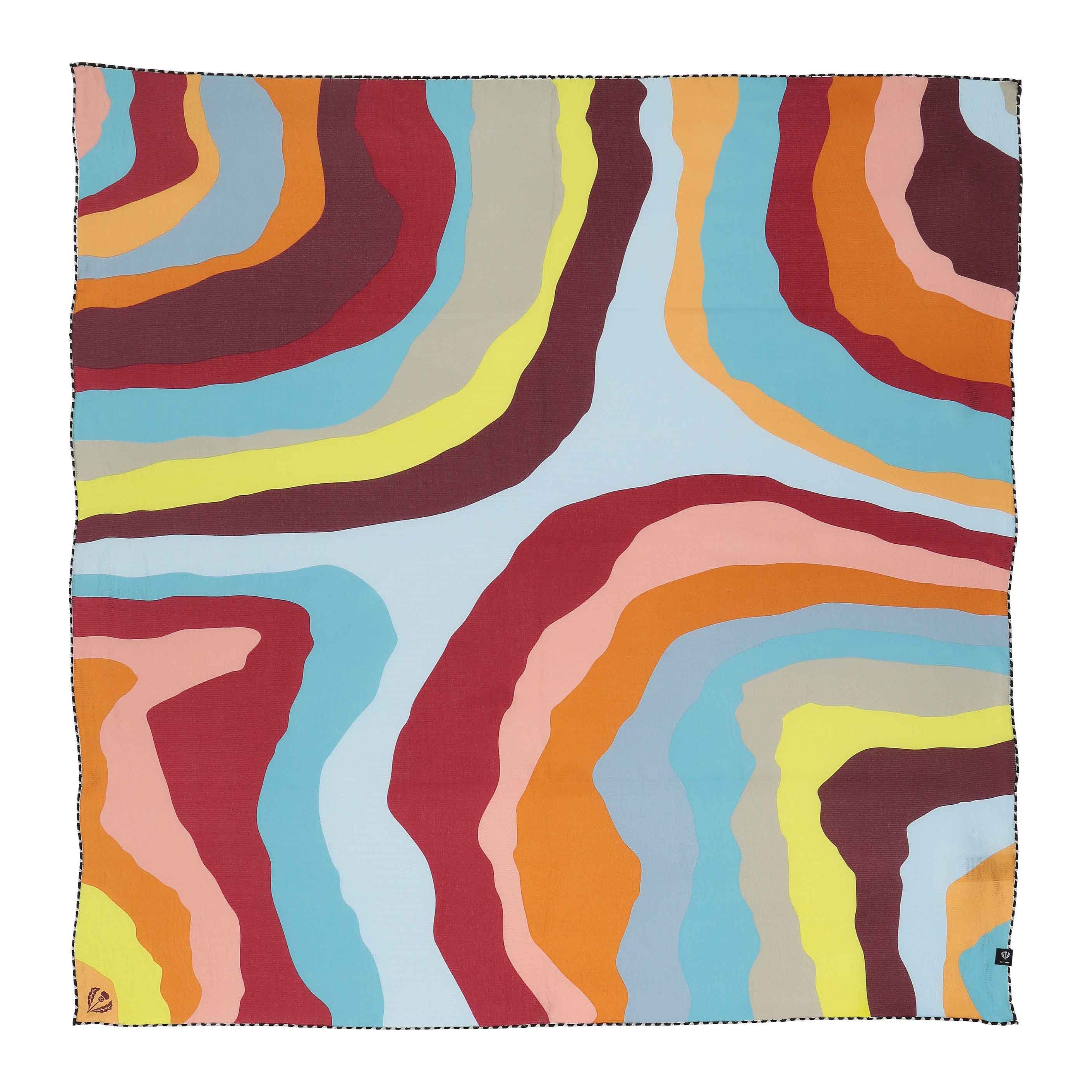 Swirl Silk Scarf - Teal