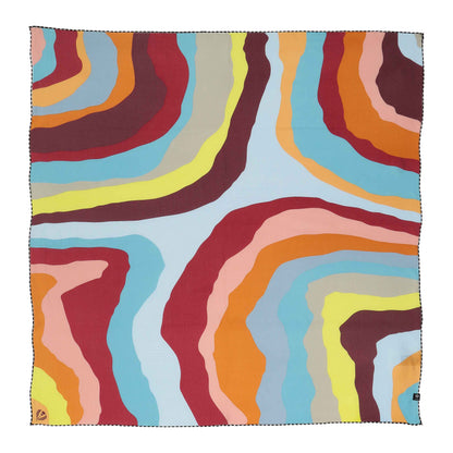 Swirl Silk Scarf - Teal