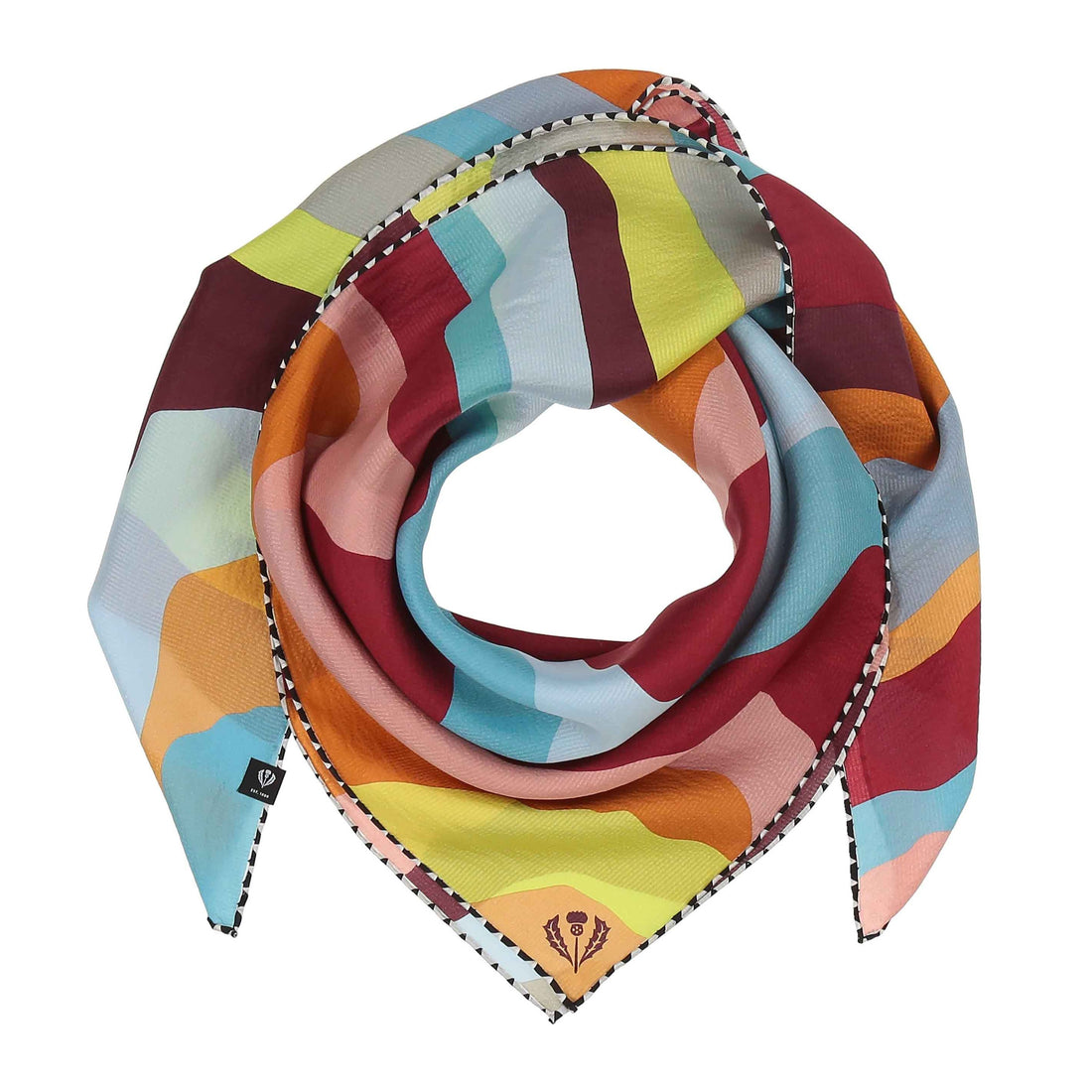 Swirl Silk Scarf - Teal