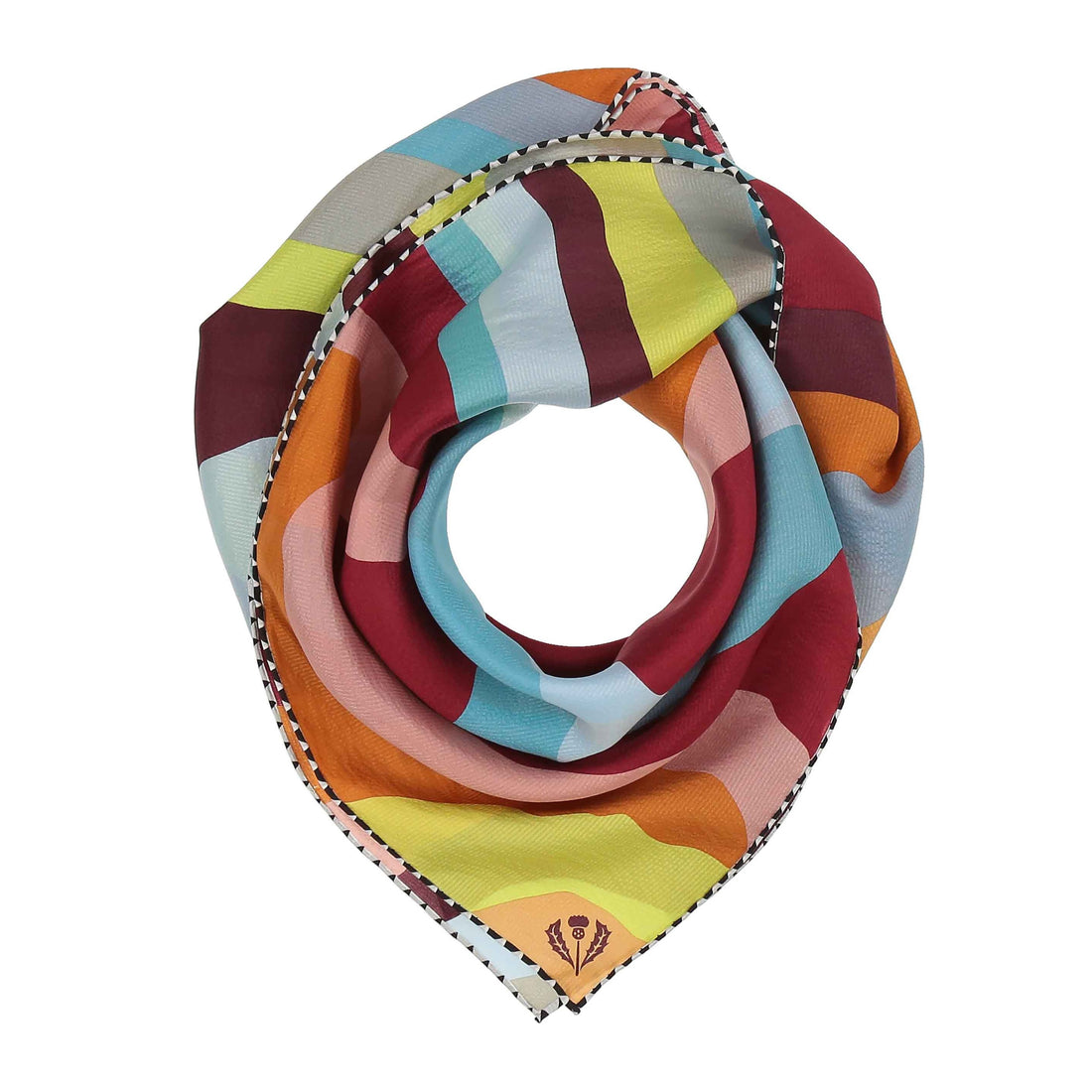 Swirl Silk Scarf - Teal