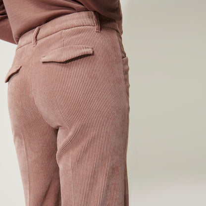 Corduroy Bootcut Trousers - Smoky Rosewood