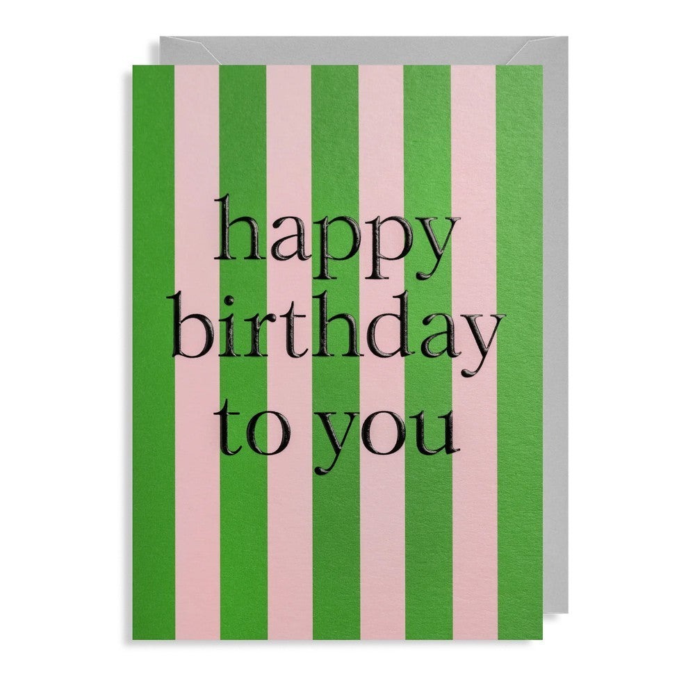 Happy Birthday To You - Green/Pale Pink