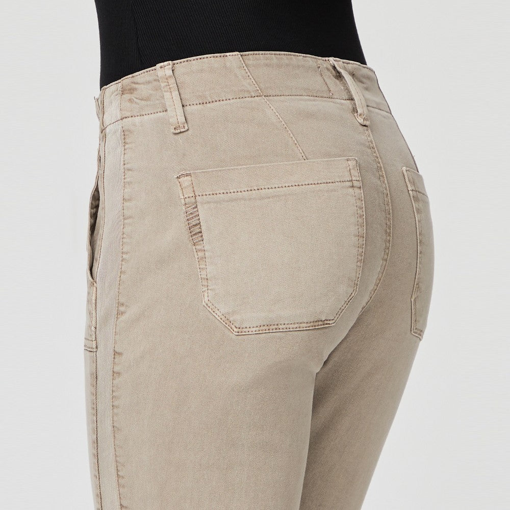 Mayslie Straight Ankle Jeans - Vintage Moss Taupe