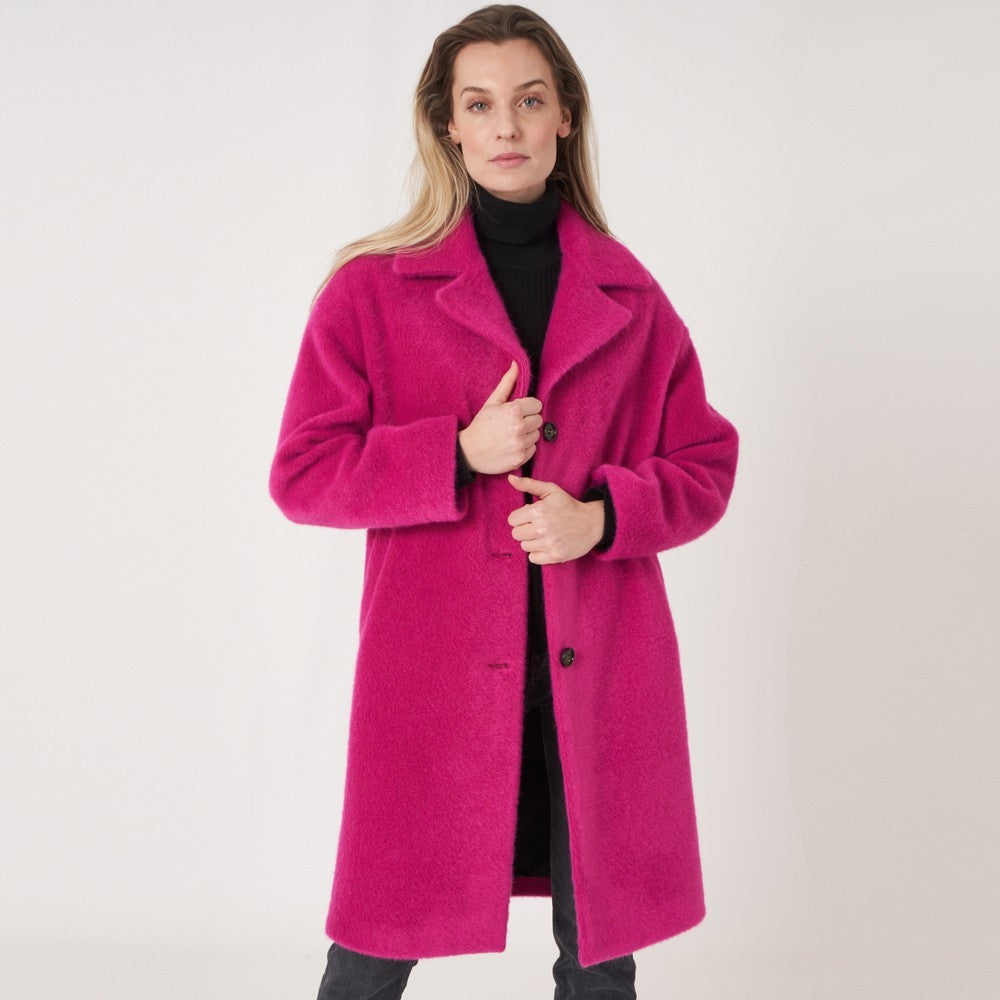 Faux Shearling Coat - Jazzy Pink