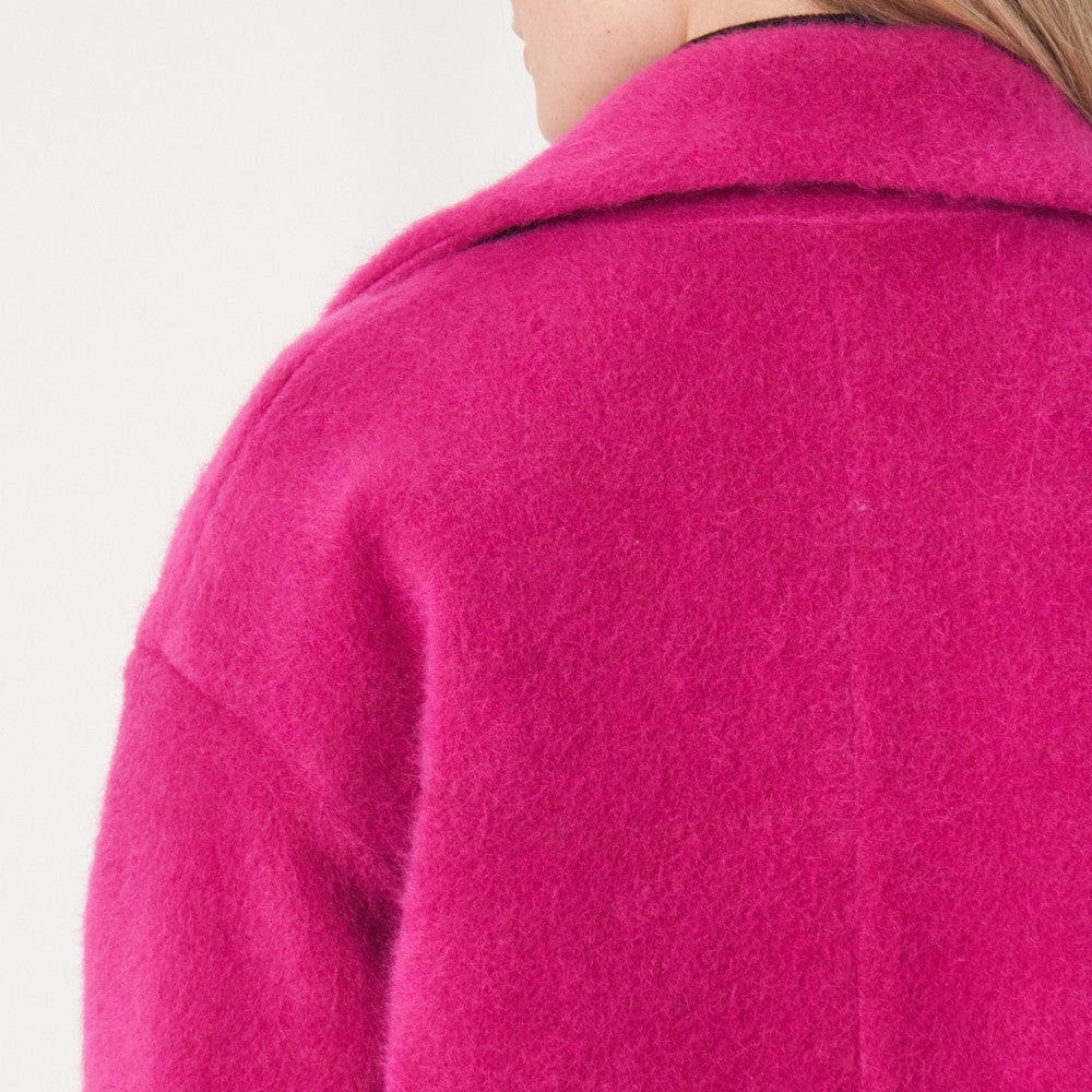 Faux Shearling Coat - Jazzy Pink