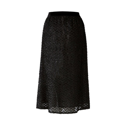 Zig Zag Textured Skirt - Black