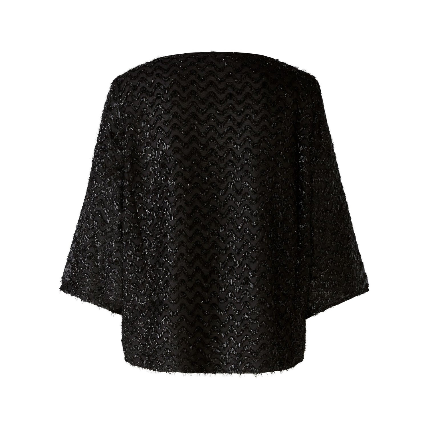 Zig Zag Textured Top - Black