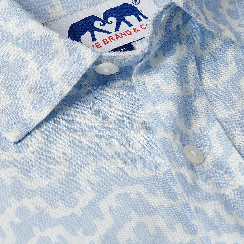 Abaco Linen Shirt - Elephant Palace Sky Blue