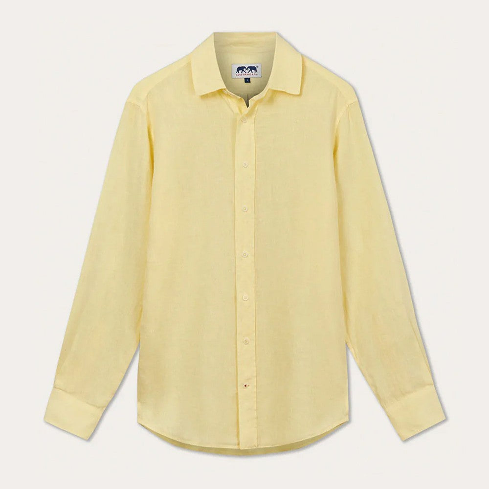 Abaco Long Sleeve Linen Shirt - Limoncello