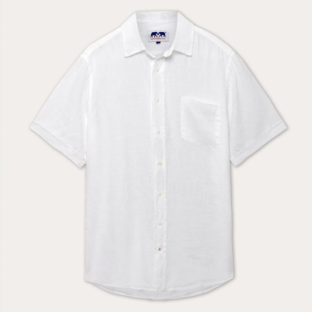 Manjack Short Sleeve Linen Shirt - White