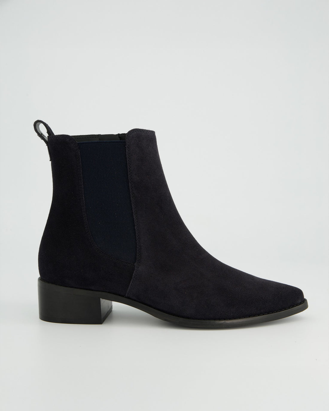 Pointed Suede Ankle Chelsea Boot - Navy